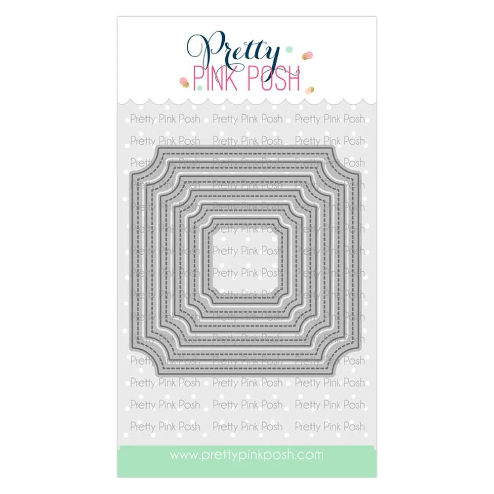 Pretty Pink Posh Notched Squares Dies