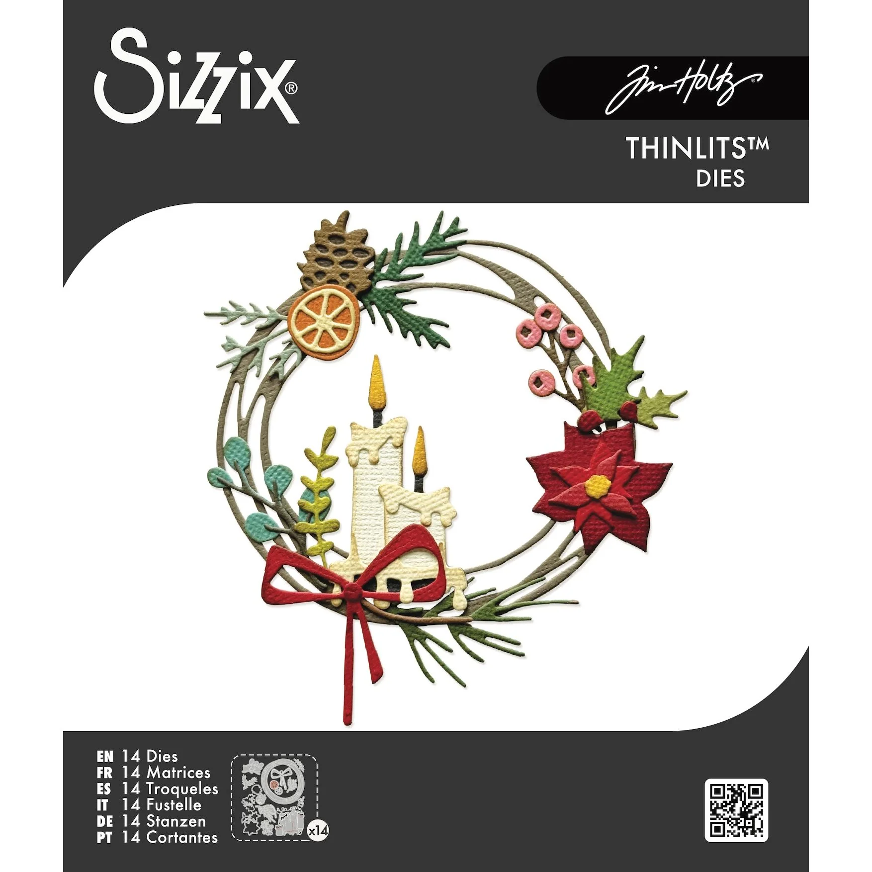 *Pre-Order* Tim Holtz Sizzix Vault Festive Wreath Thinlits Dies