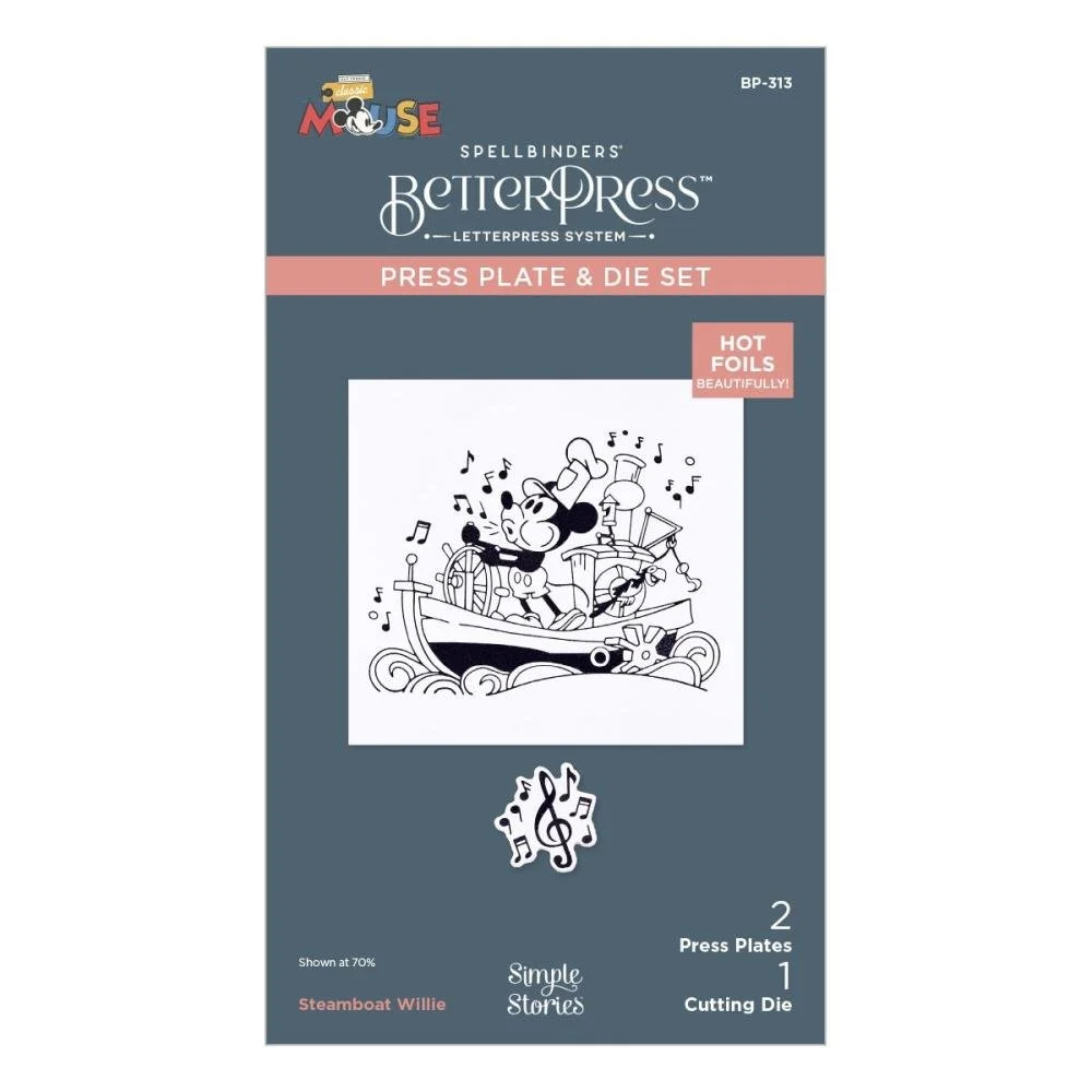 Spellbinders Steamboat Willie Press Plates & Die Set