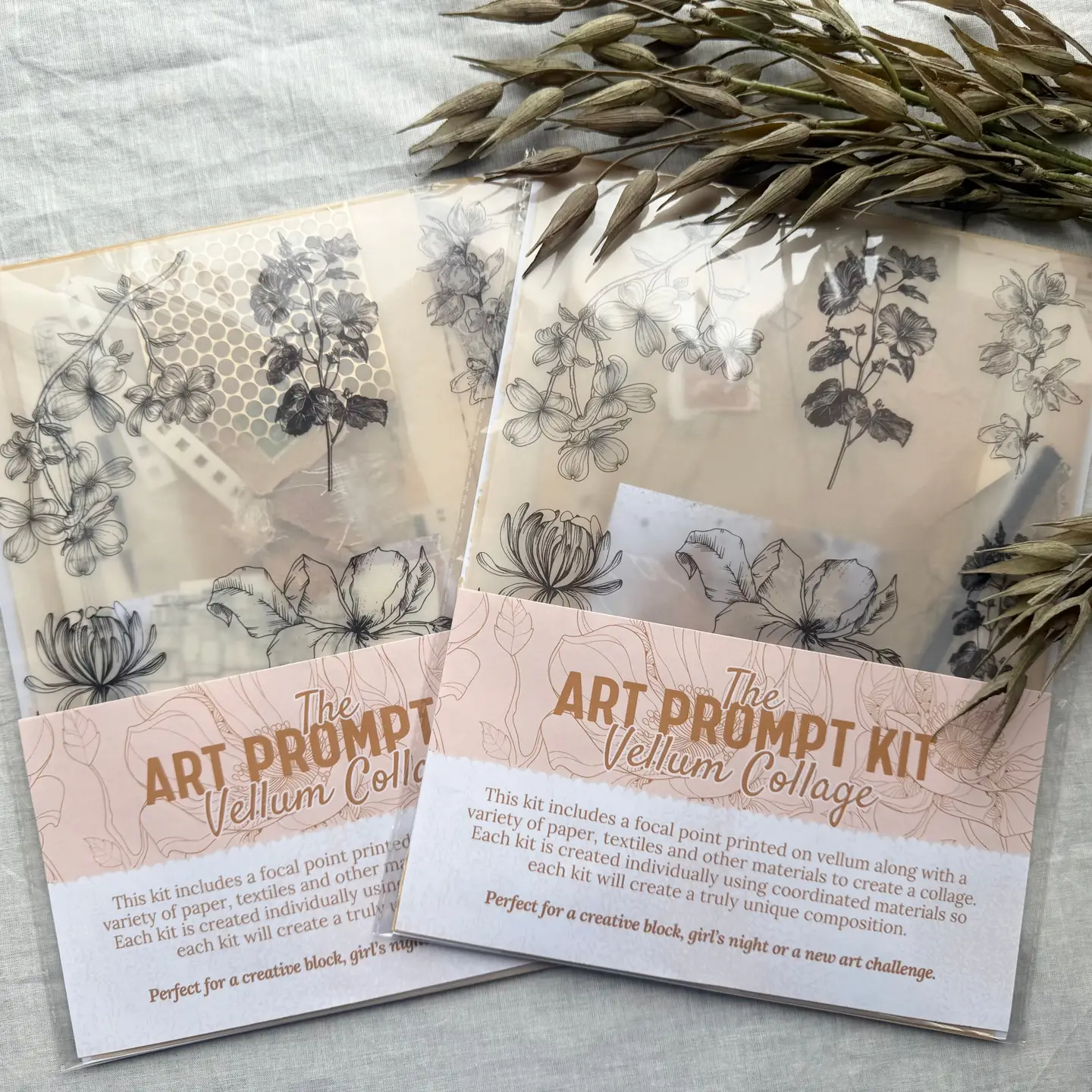 Collage Prompt Kit Mixed Media Art Kit Floral