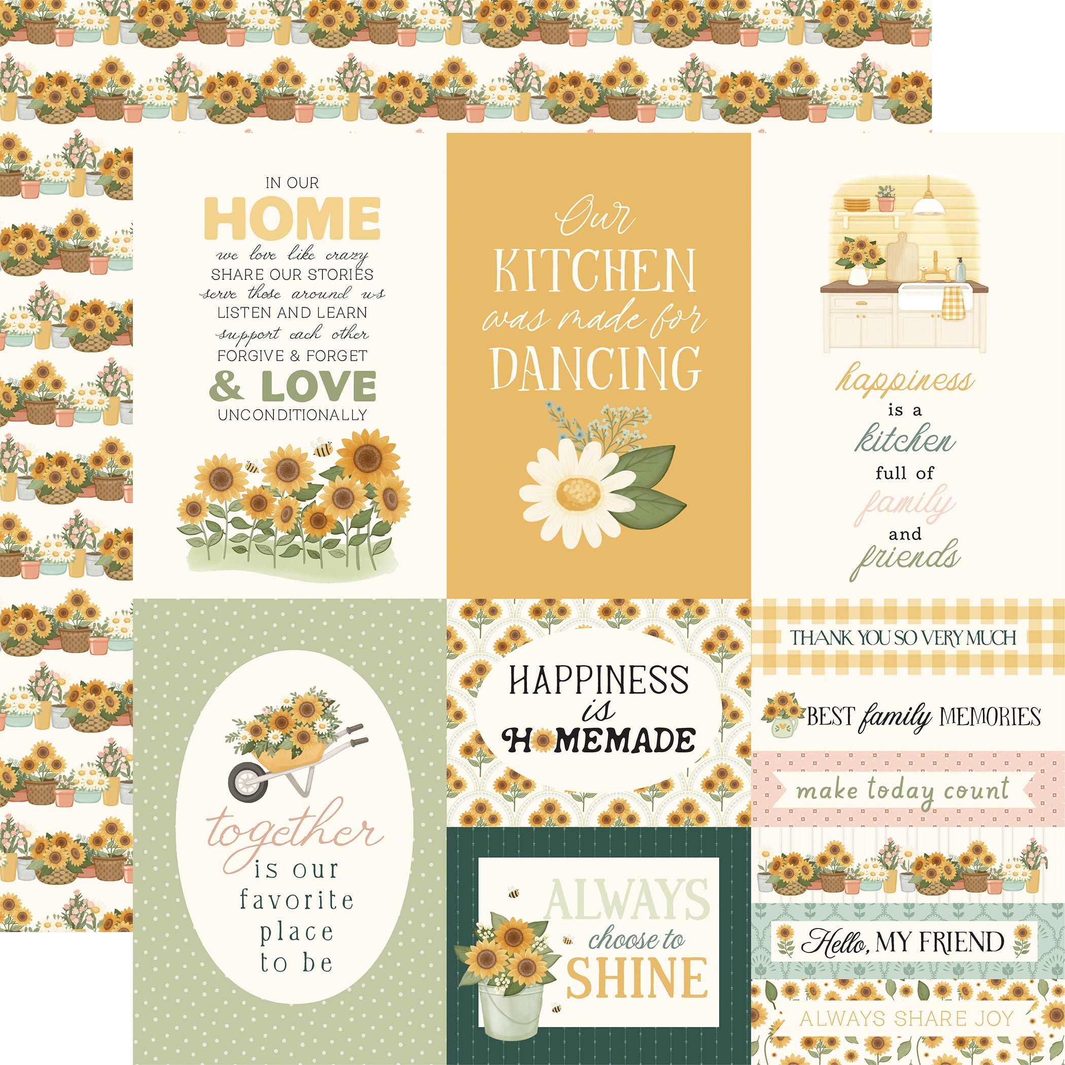Carta Bella Home Sweet Home 12" x 12" Paper Multi Journaling Cards