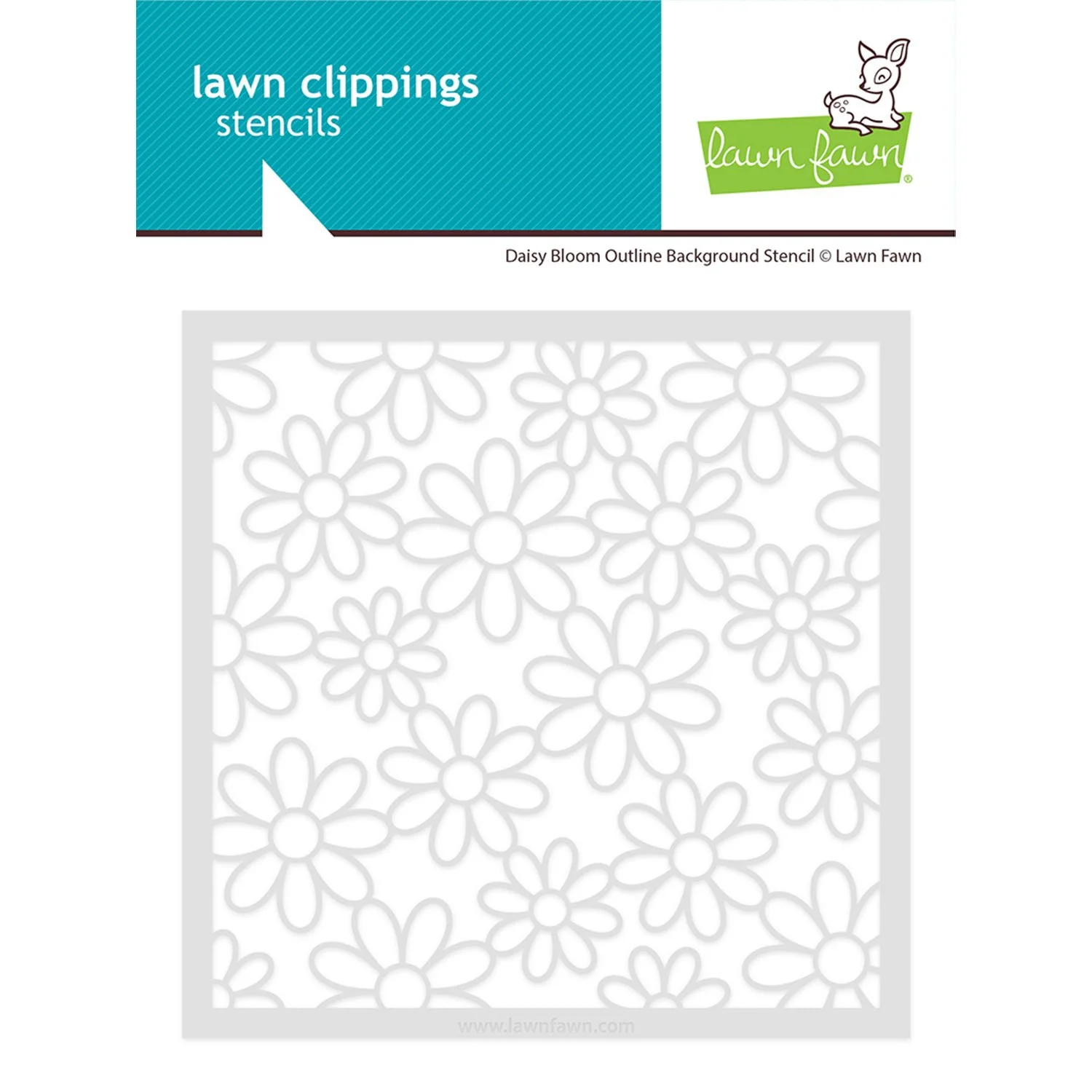 Lawn Fawn daisy bloom outline background stencil