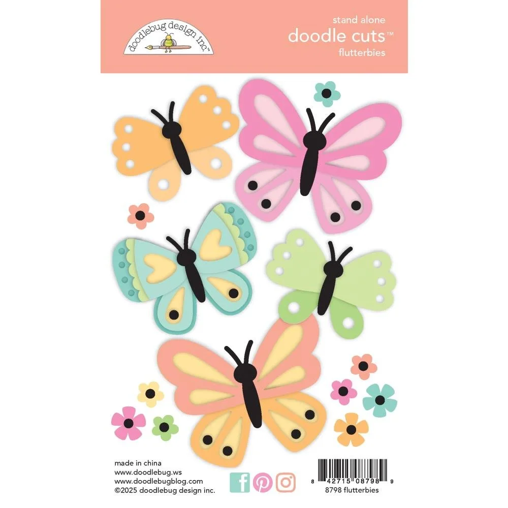 Doodlebug Butterfly Kisses Doodle Cuts Flutterbies