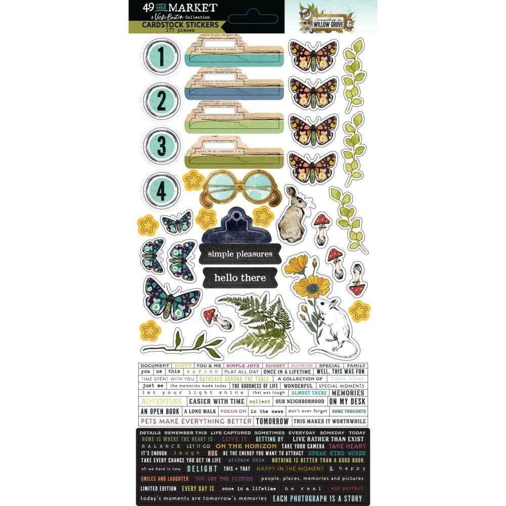 49 & Market Vicki Boutin Curiosities In Willow Grove Cardstock Stickers