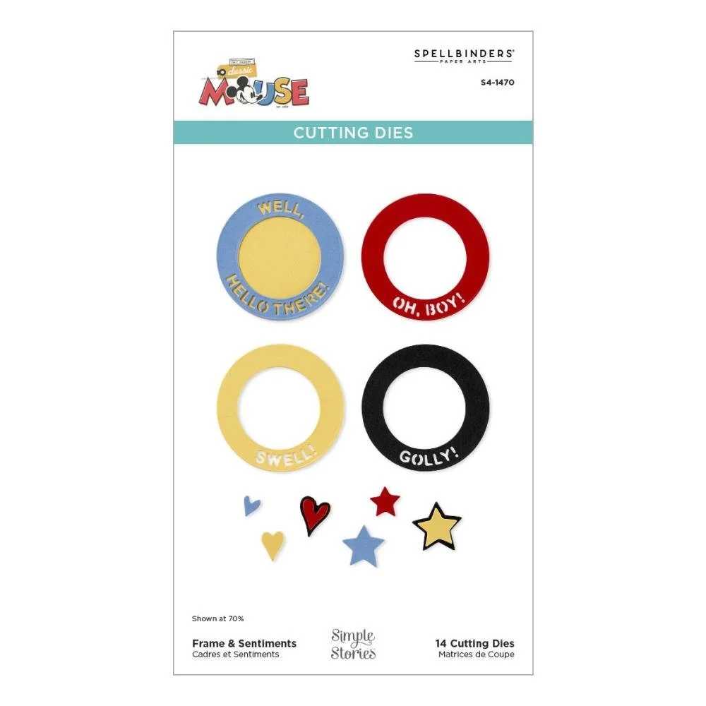 Spellbinders Classic Mouse Frame & Sentiments Etched Dies