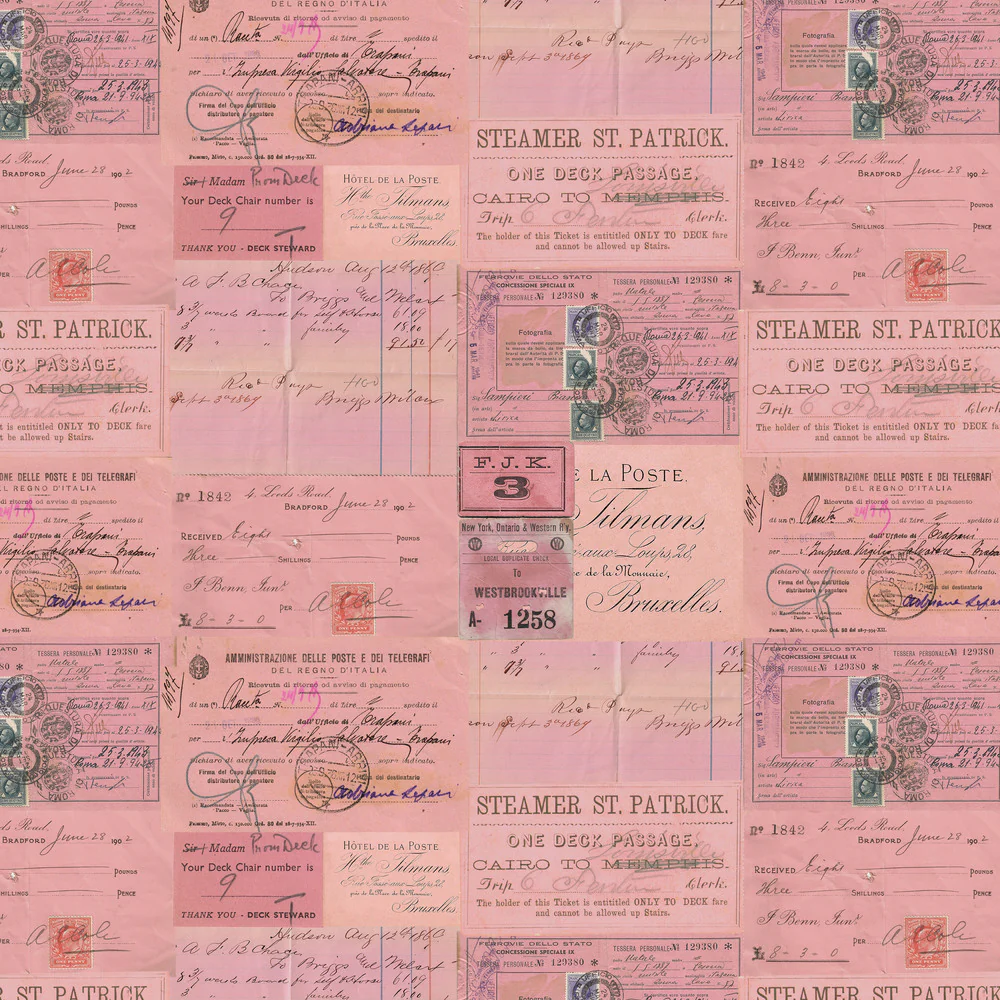 Tim Holtz Eclectic Elements Palette Canvas Pink Ephemera