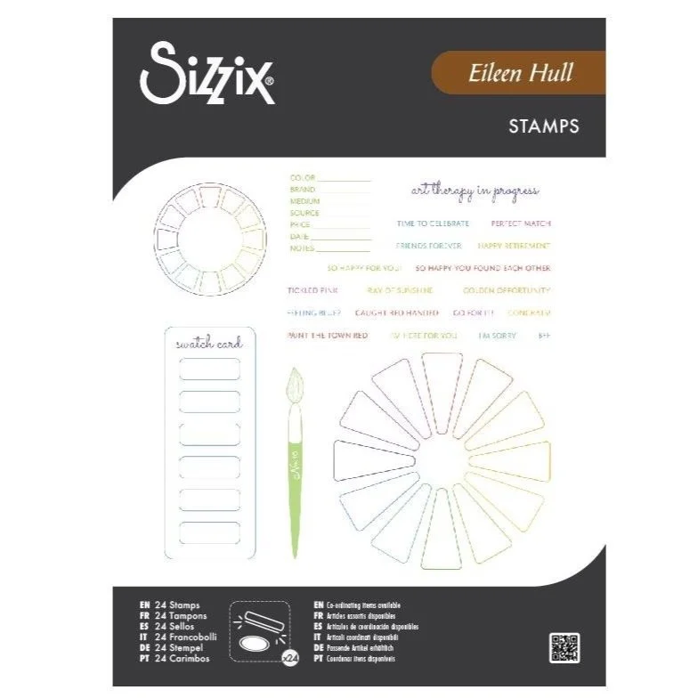 Sizzix A5 Clear Stamps by Eileen Hull Swatch Cards