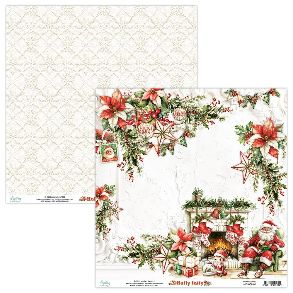 Mintay Holly Jolly 12" x 12" Paper 01