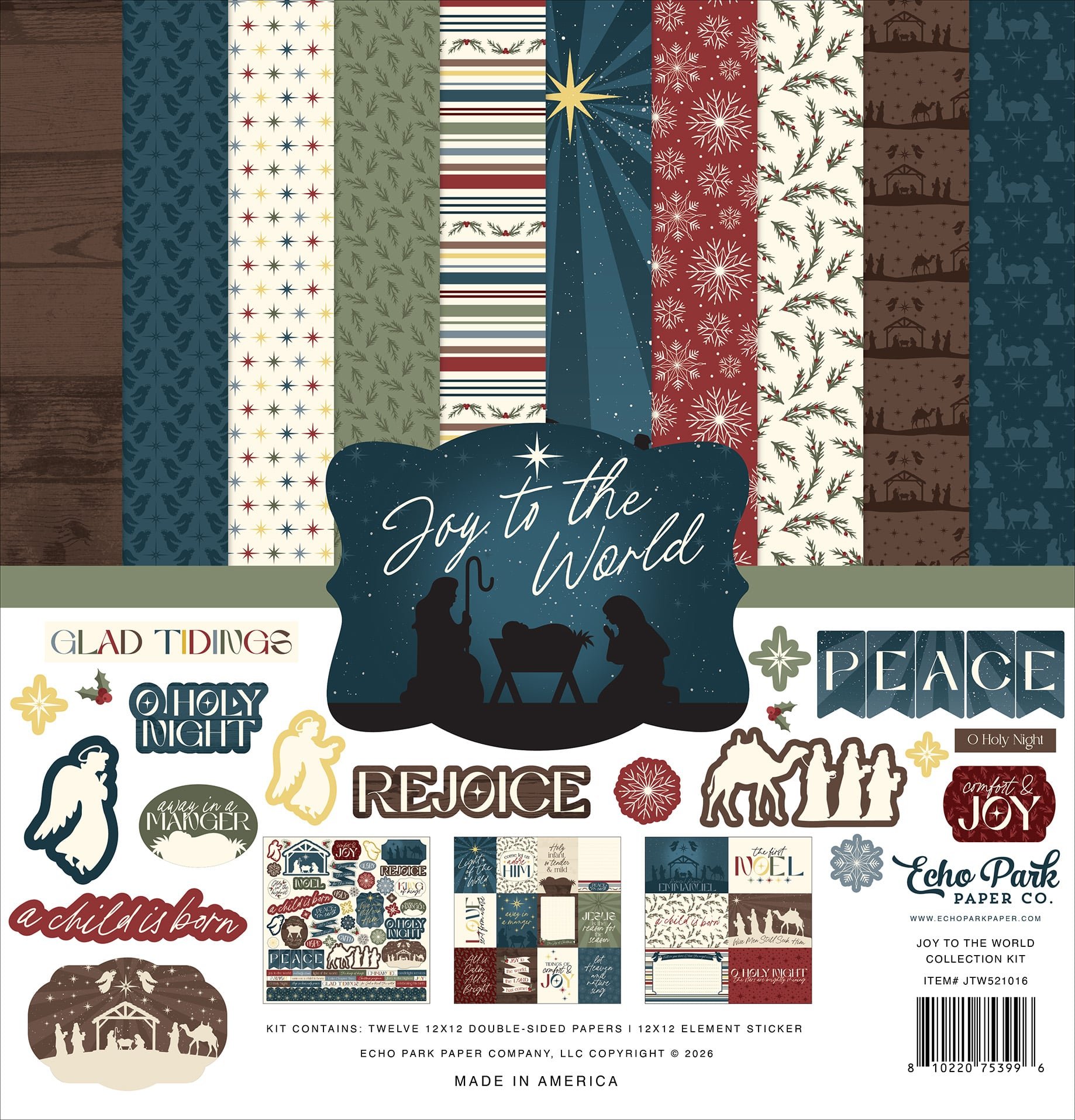 Echo Park Joy To The World 12" x 12" Collection Kit