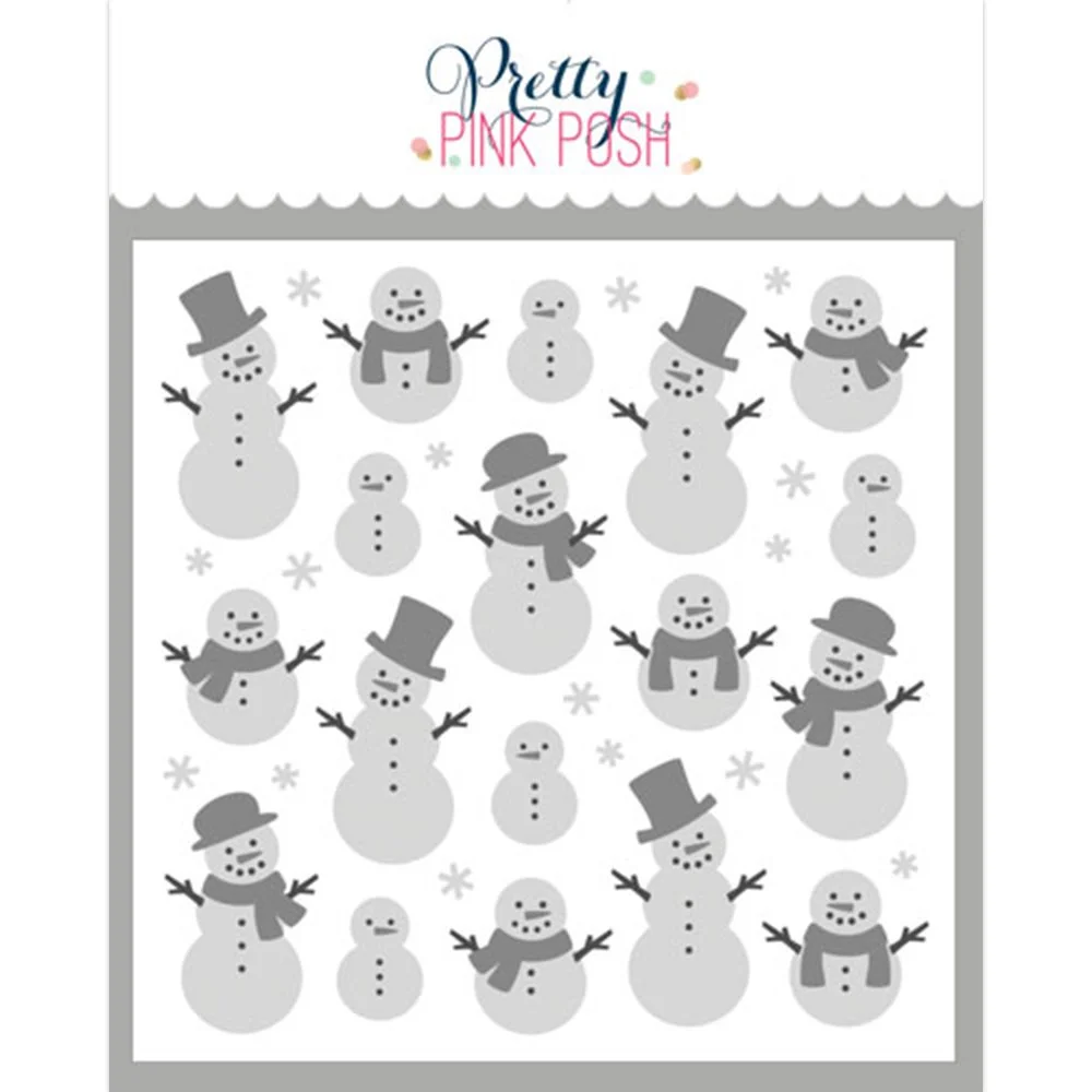 Pretty Pink Posh Layered Snowman Stencils