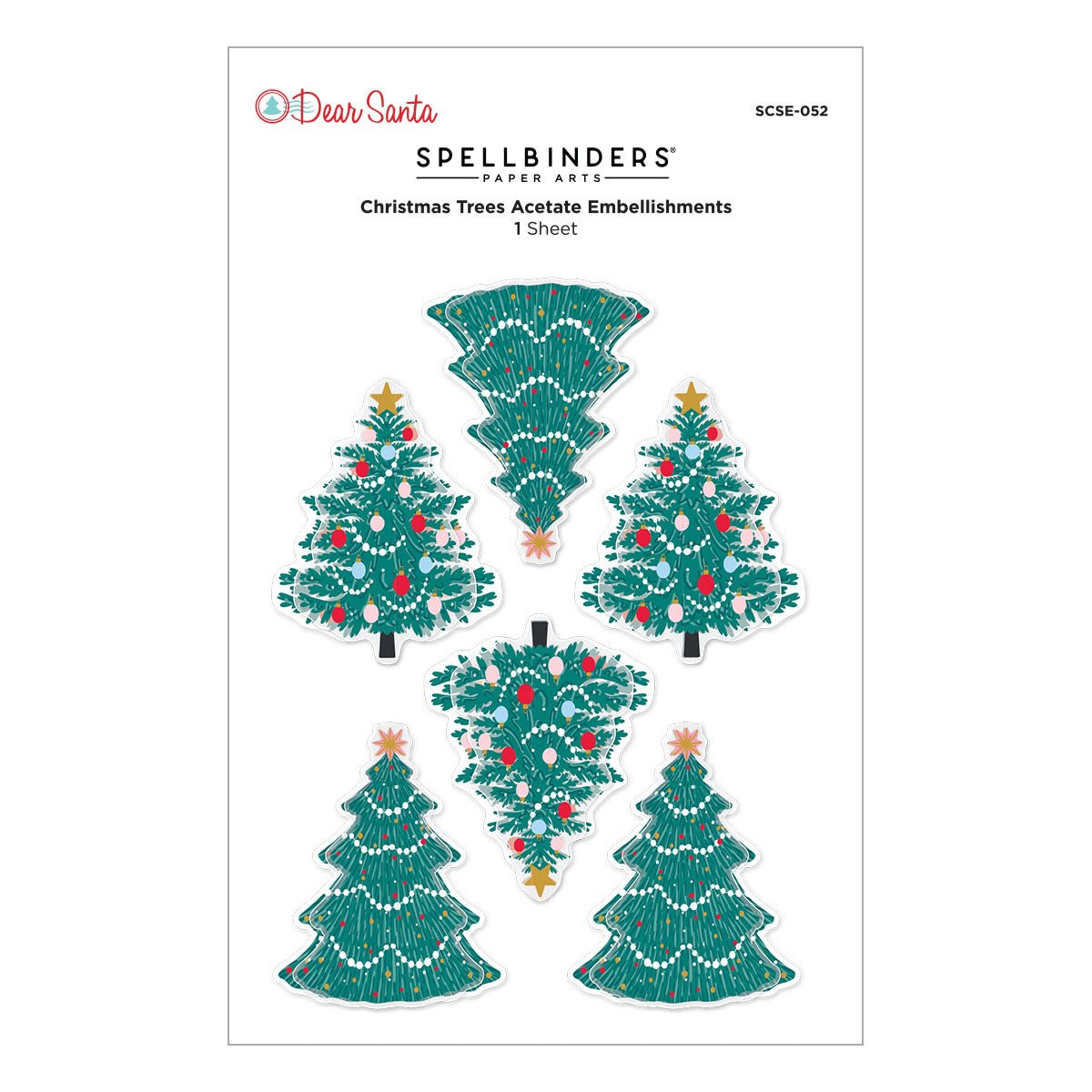 Spellbinders Dear Santa Christmas Trees Dimensional Stickers