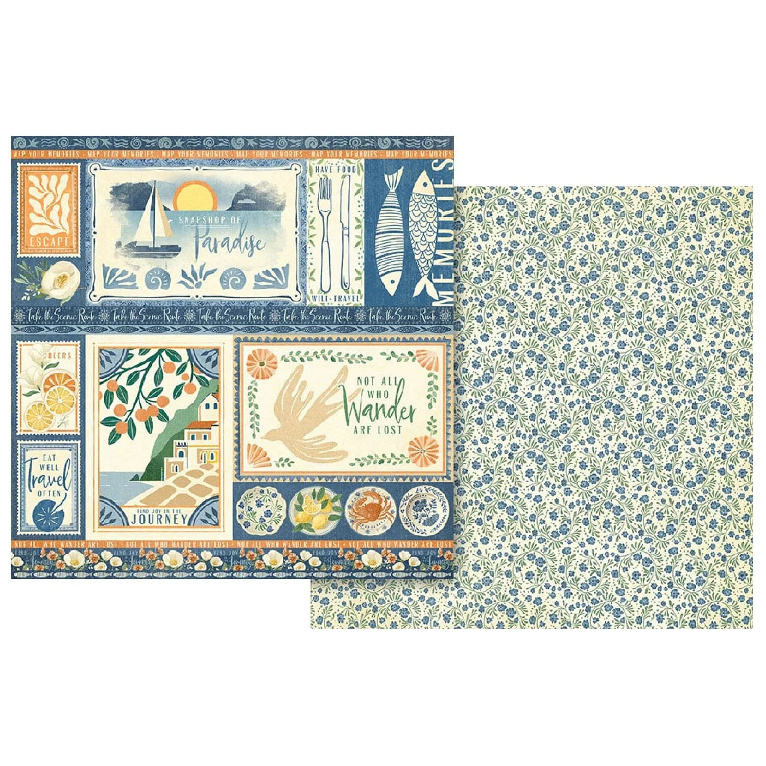 Graphic 45 Scenic Route 12" x 12" Paper Snapshot Of Paradise