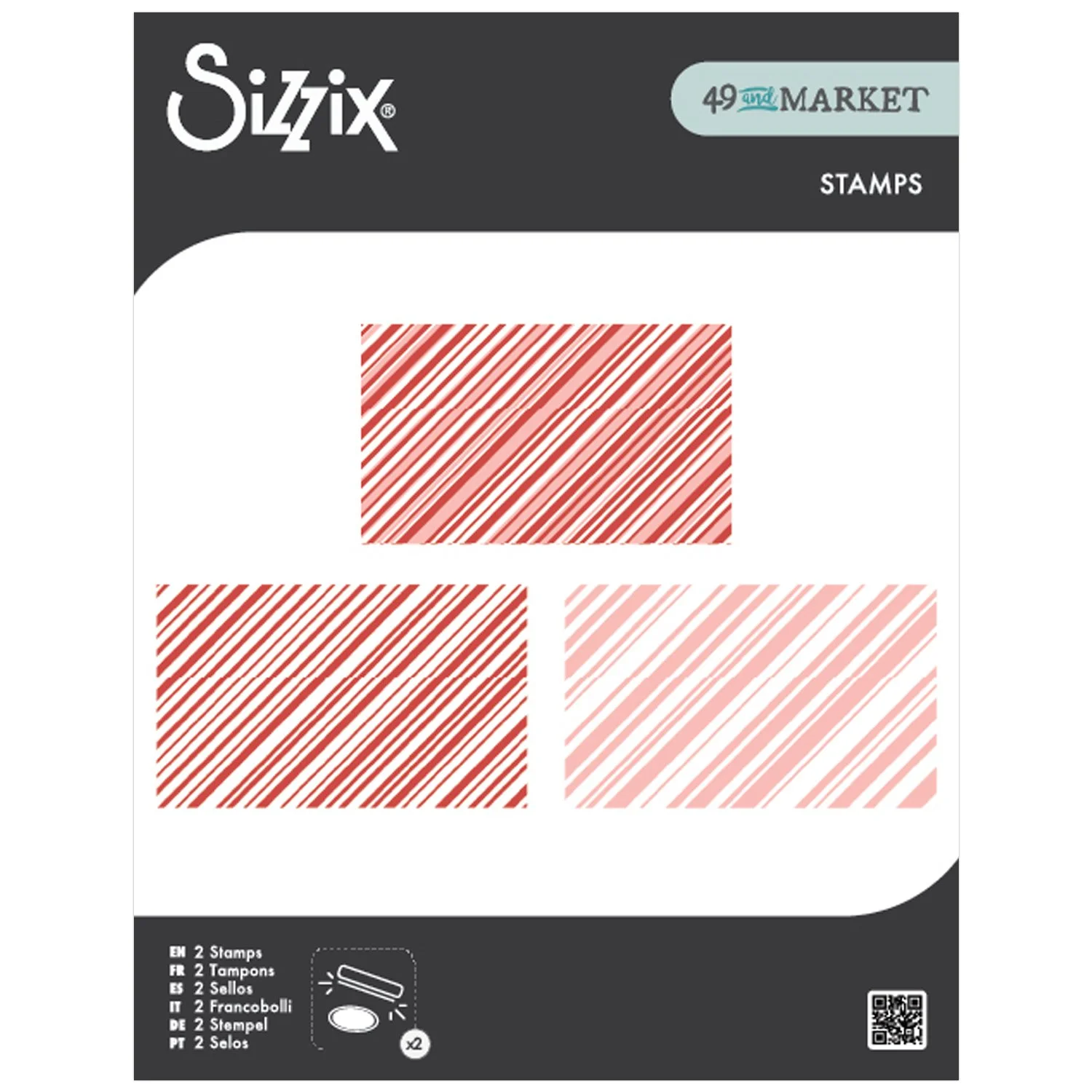 Sizzix Clear Stamp Set By 49 And Market Candy Stripes