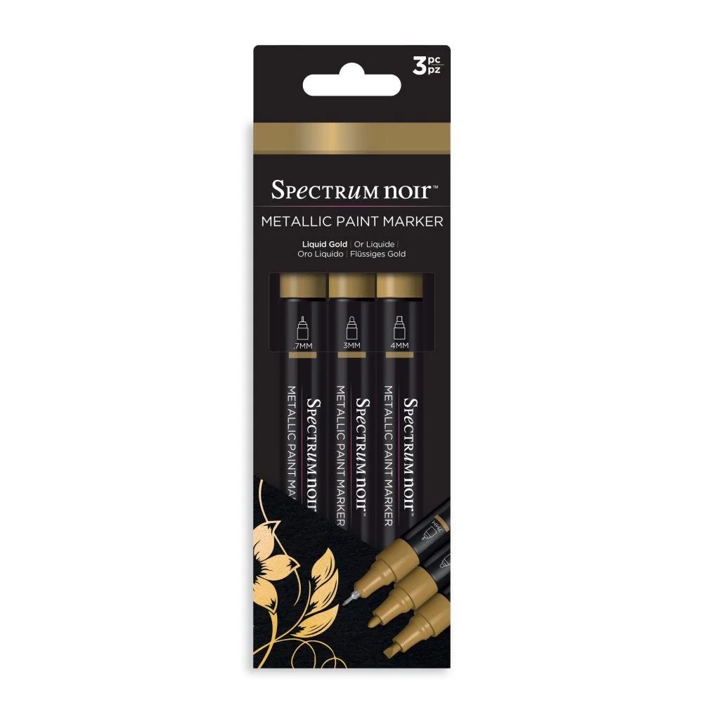 Spectrum Noir Acrylic Metallic Paint Marker Set Liquid Gold