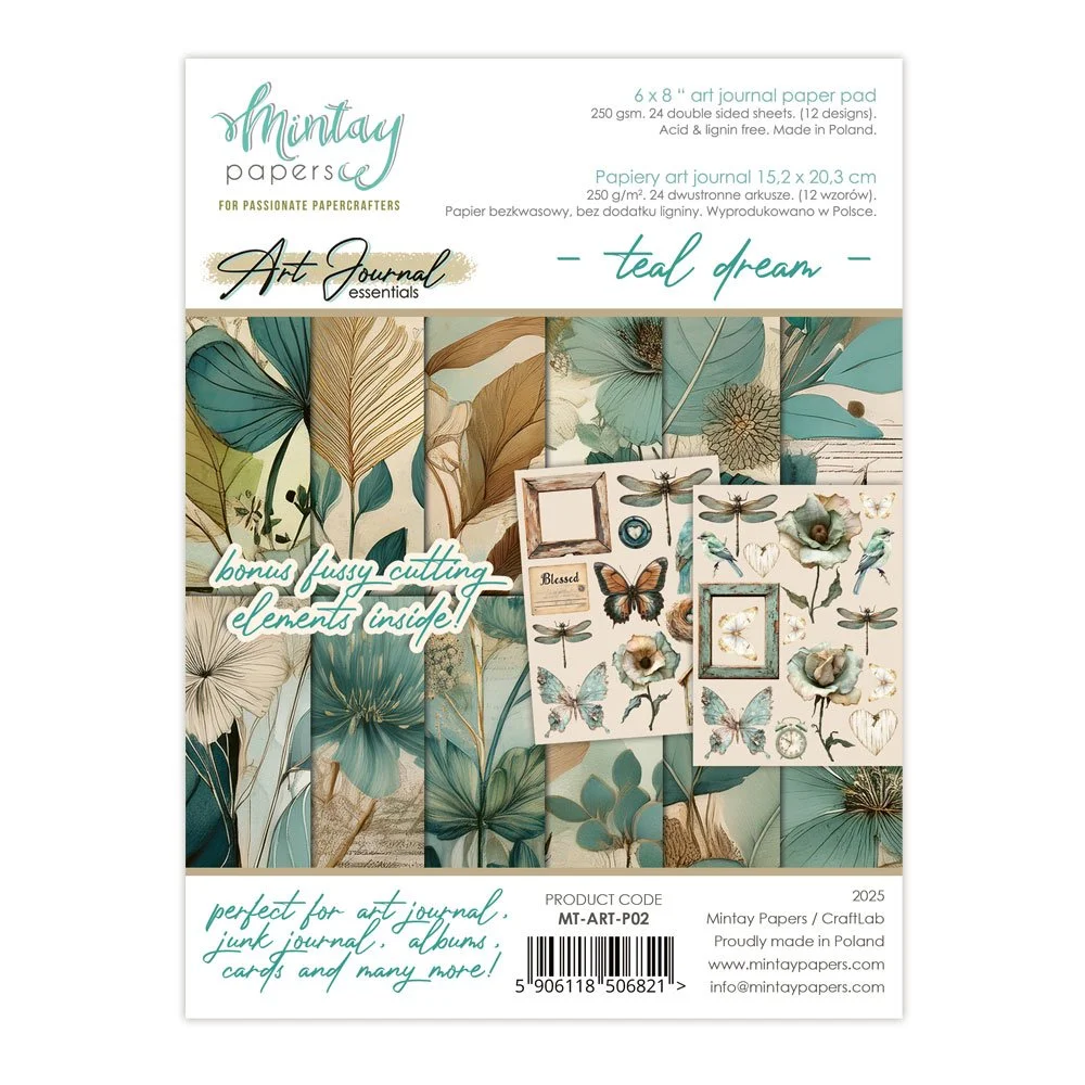 Mintay Art Journal Essentials 6" x 8" Paper Pad Teal Dream