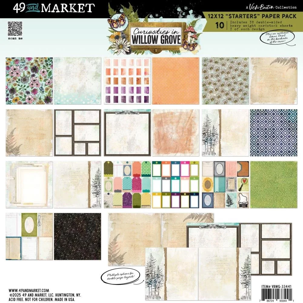 49 & Market Vicki Boutin Curiosities In Willow Grove 12" x 12" Collection Pack