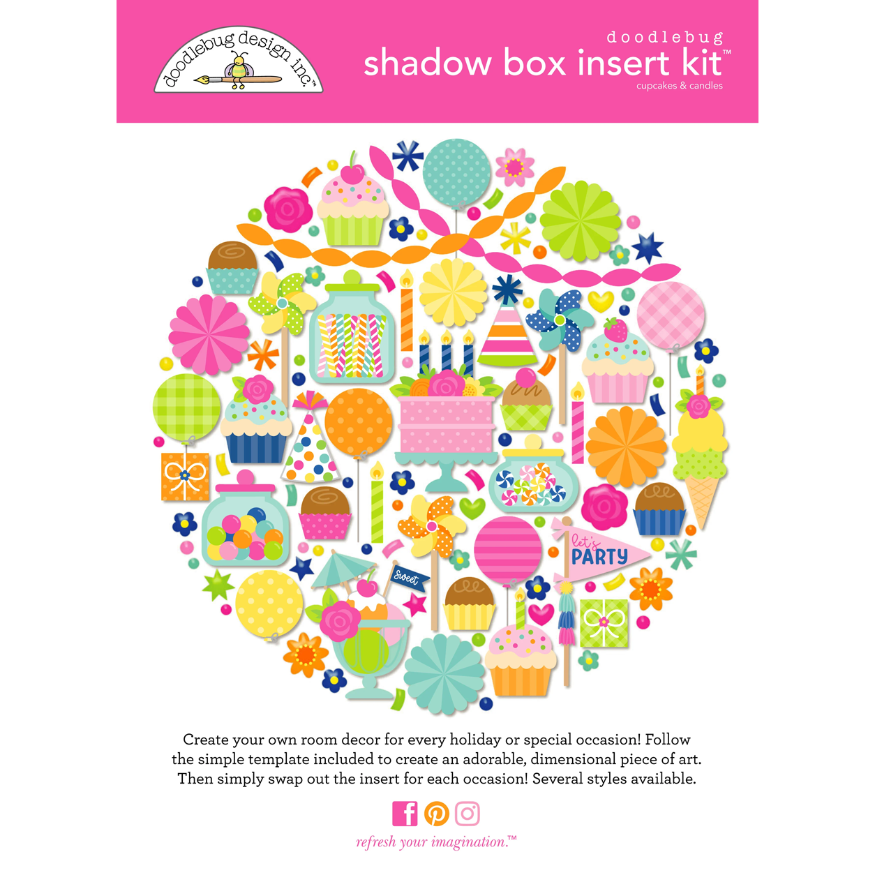 *Pre-Order* Doodlebug Cupcakes & Candles Shadowbox Kit