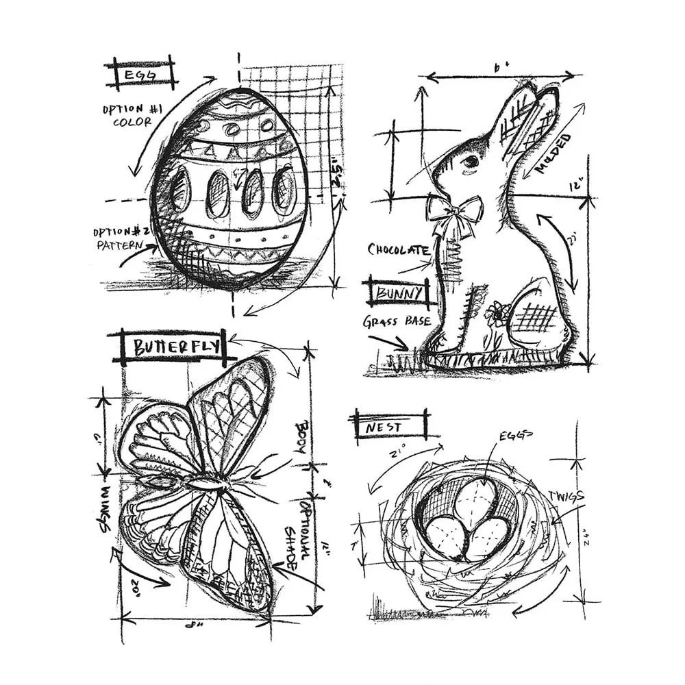 Tim Holtz Cling Stamps Easter Blueprint