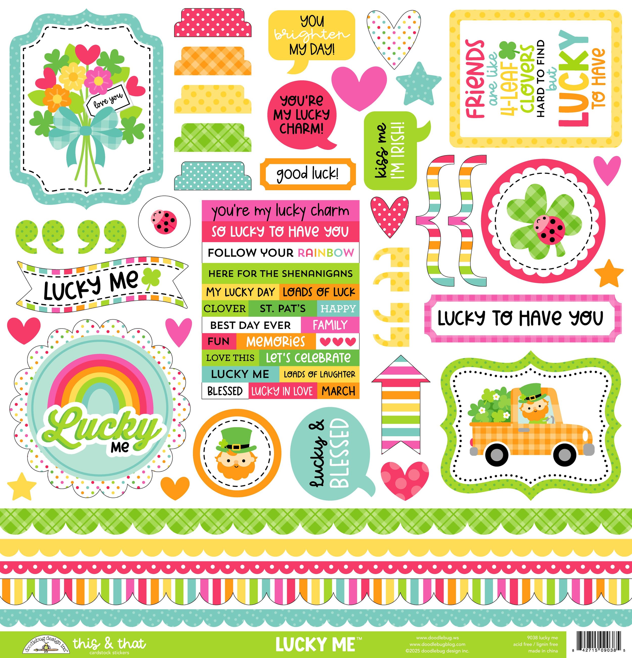 Doodlebug Lucky Me This & That Stickers