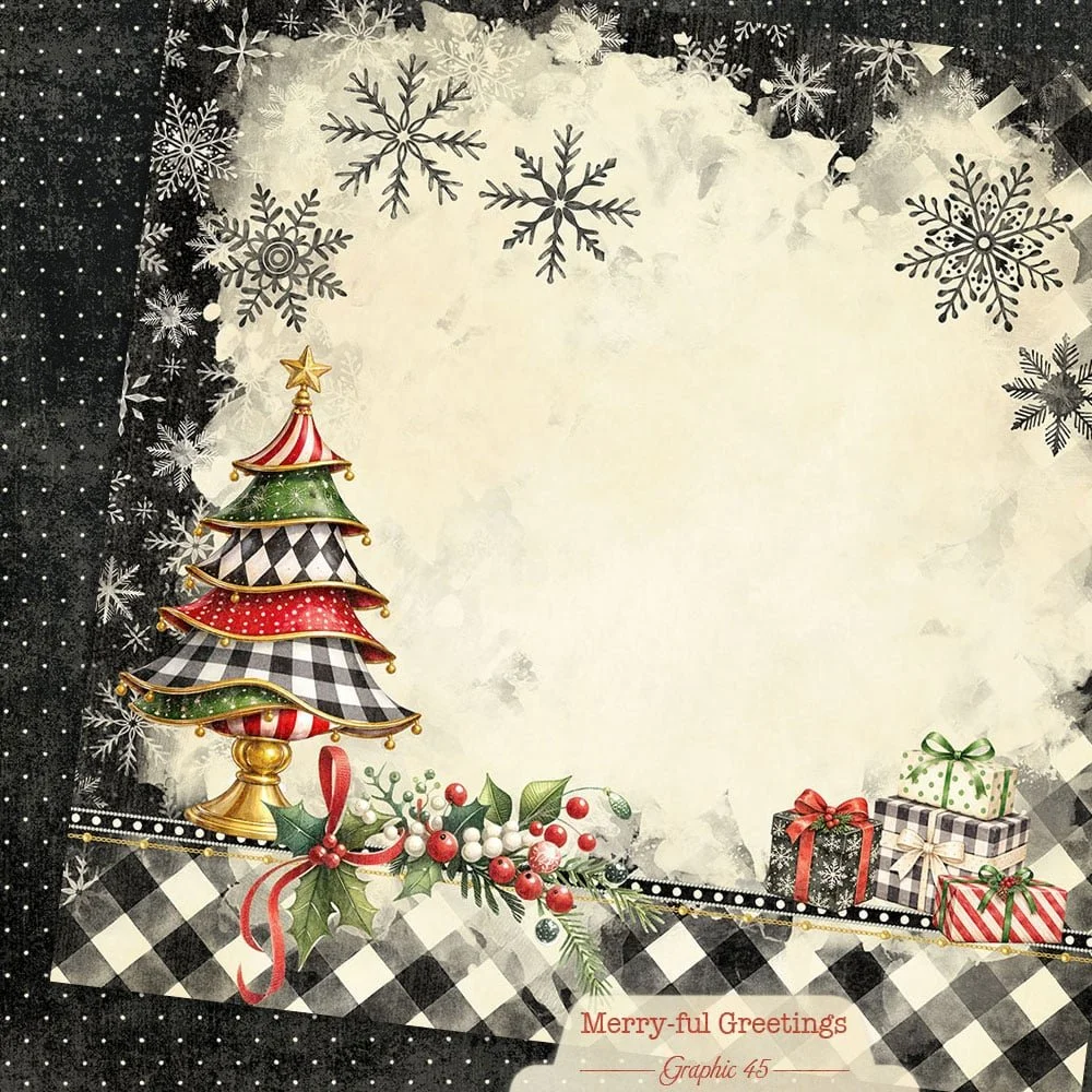 *Pre-Order* Graphic 45 Merry-ful Greetings 12" x 12" Paper Christmas Tree Layout