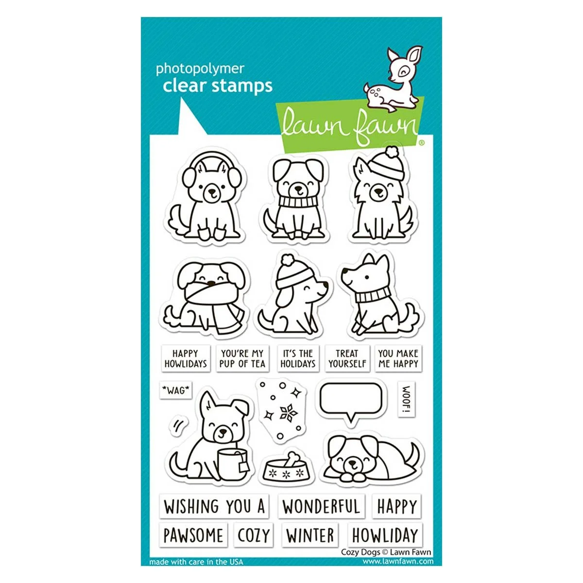 Lawn Fawn Clear Stamps cozy dogs