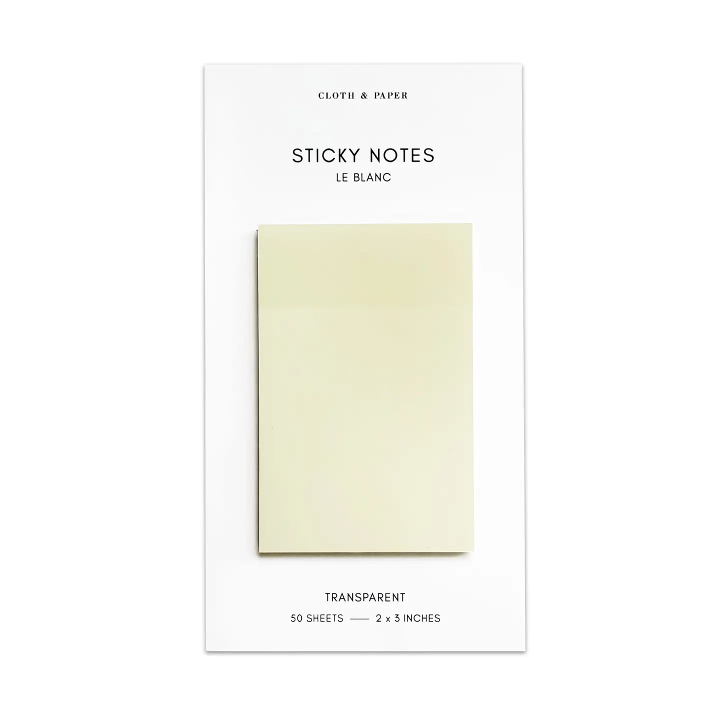 Cloth & Paper Transparent Rectangular Sticky Notes | Le Blanc | 2x3