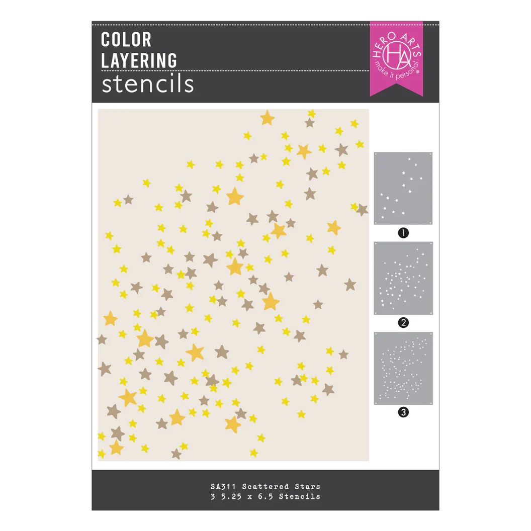 Hero Arts Color Layering Scattered Stars Stencils