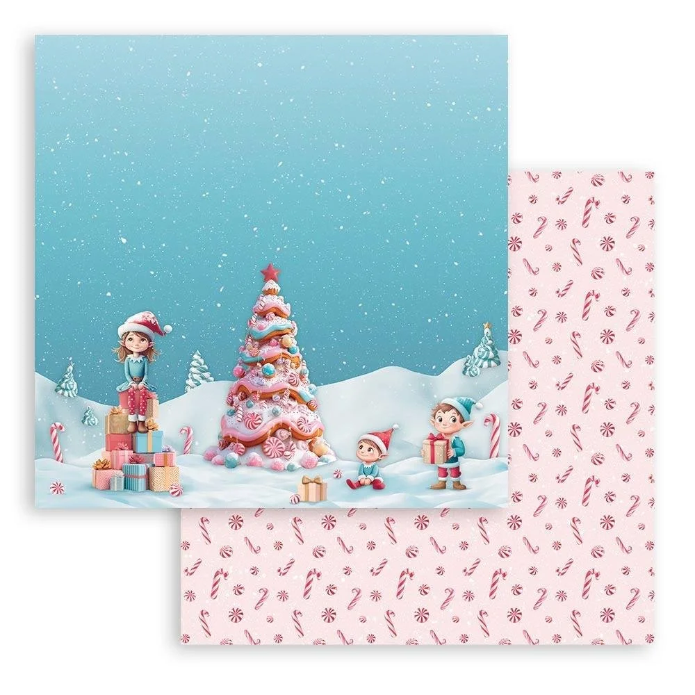 Stamperia Candy Christmas 12" x 12" Paper Candy Christmas Tree