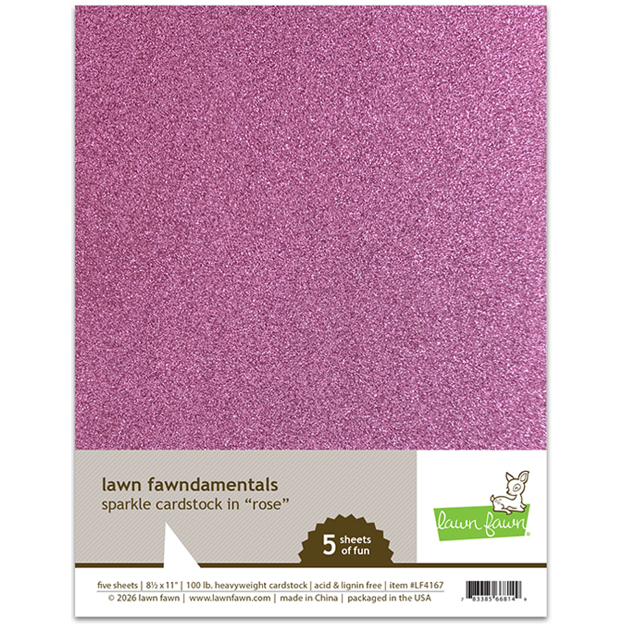 Lawn Fawn sparkle cardstock rose