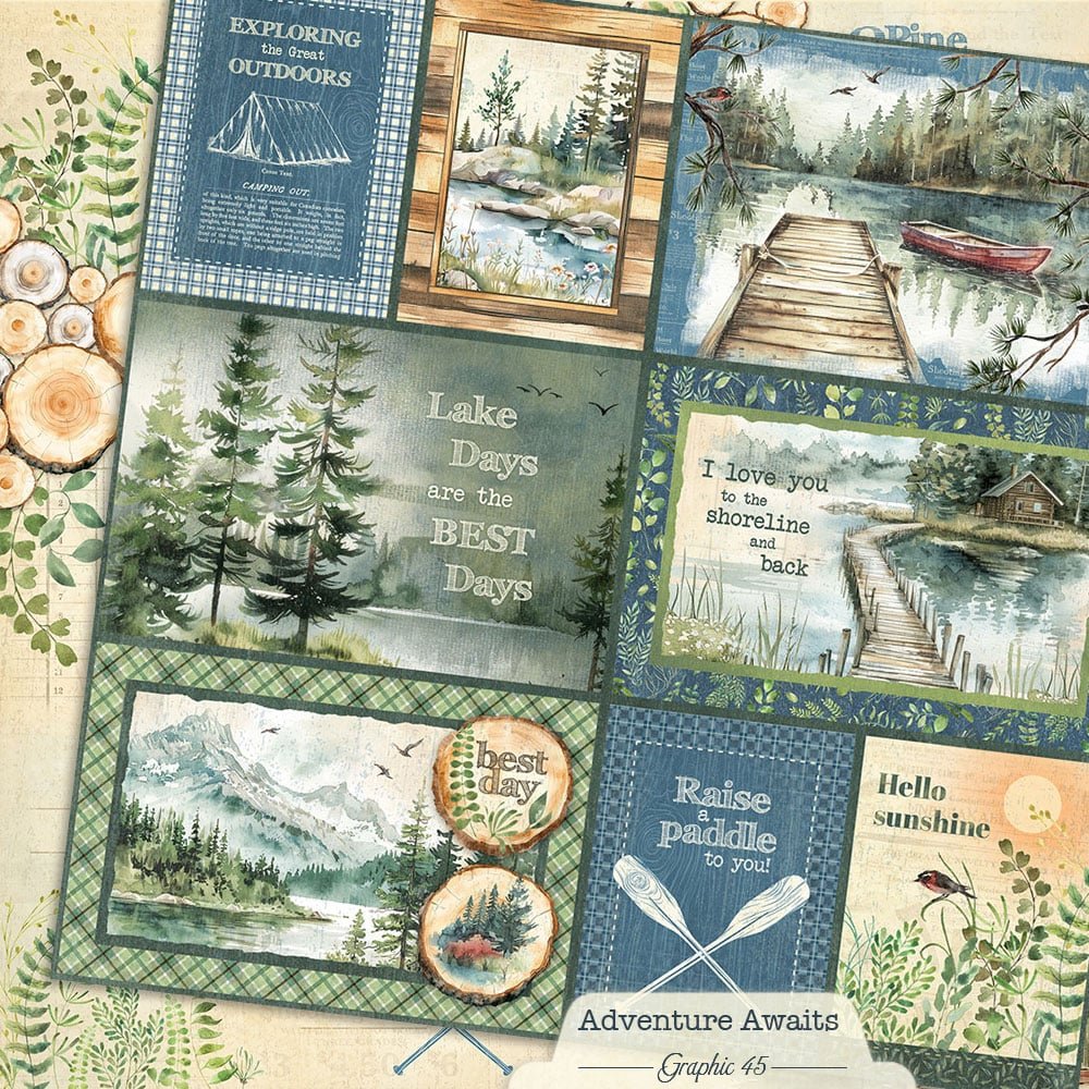 *Pre-Order* Graphic 45 Adventure Awaits 12" x 12" Paper Journaling Cut Aparts
