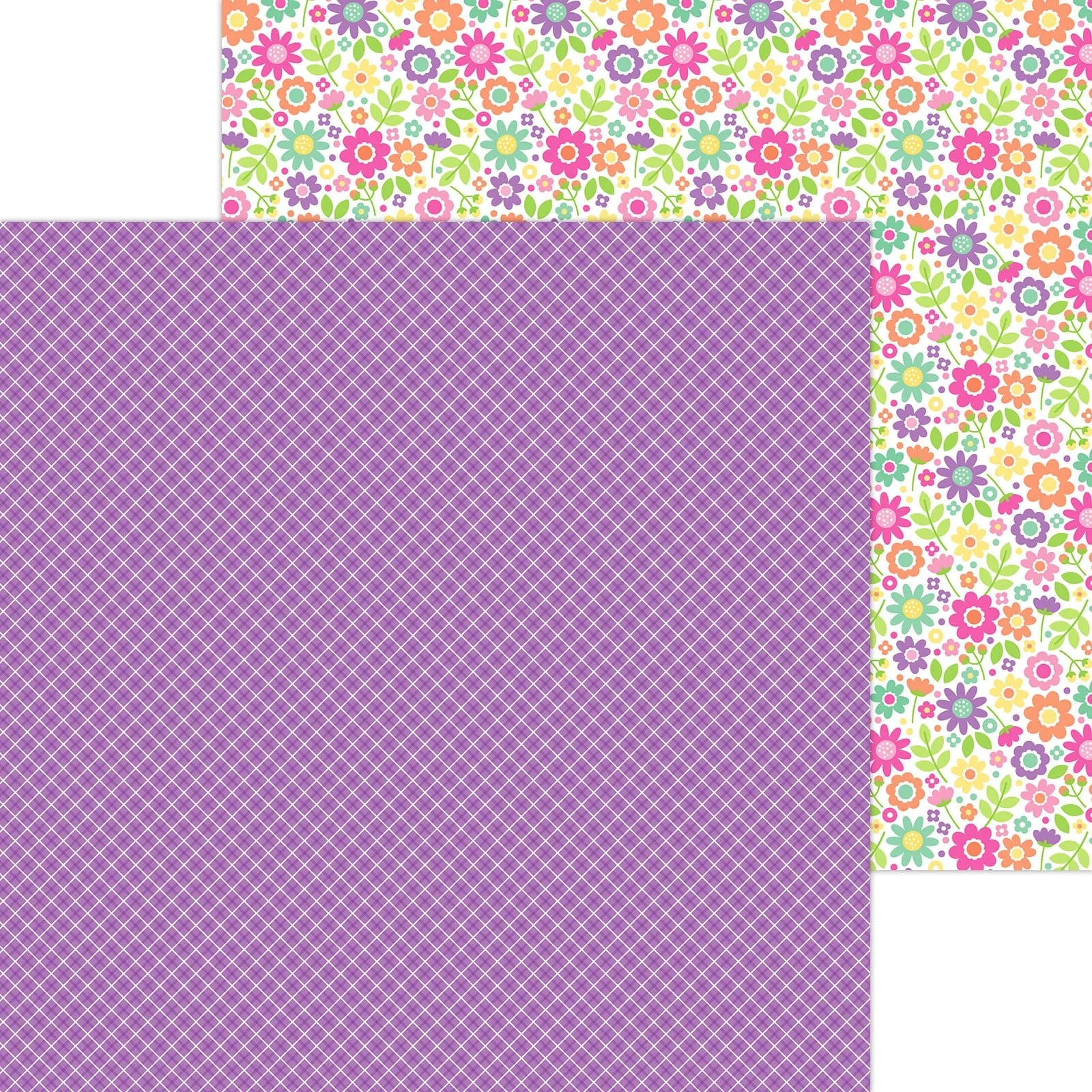*Pre-Order* Doodlebug Color Me Crafty 12" x 12" Paper Plaid It's Purple
