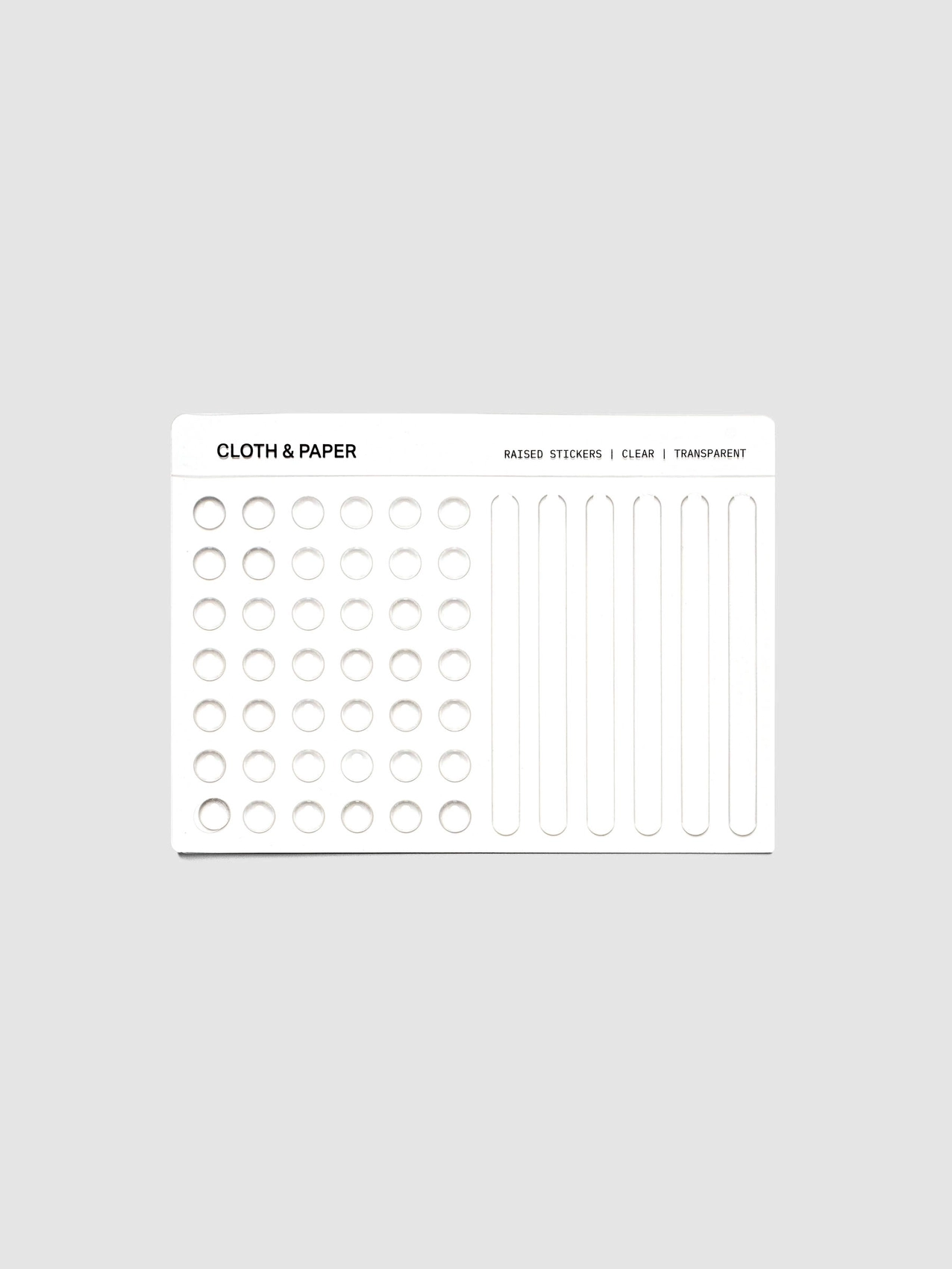 Cloth & Paper Raised Sticker Set Clear