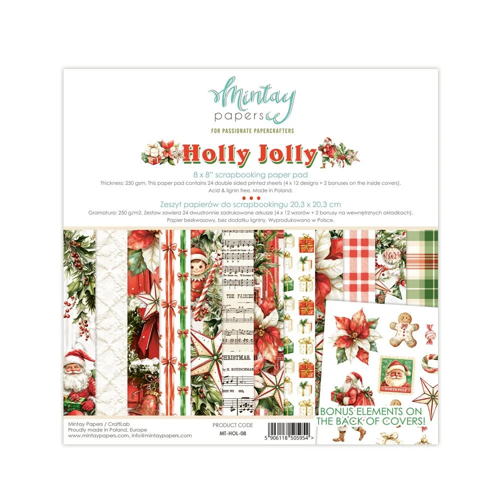 Mintay Holly Jolly 8" x 8" Paper Pad