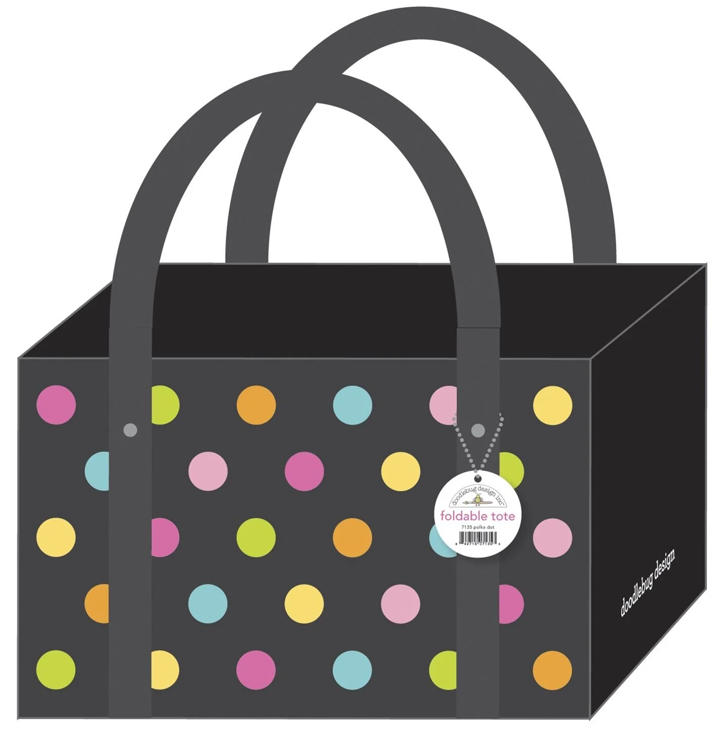 Doodlebug Canvas Foldable Tote Polka Dots