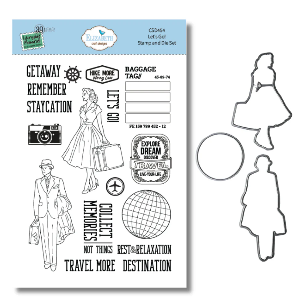 Elizabeth Craft Designs Let's Go! Stamp and Die Set