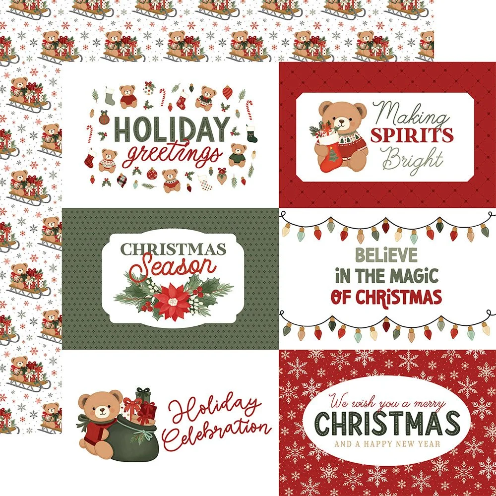 Carta Bella Have A Beary Christmas 12" x 12" Paper 6" x 4" Journaling Cards