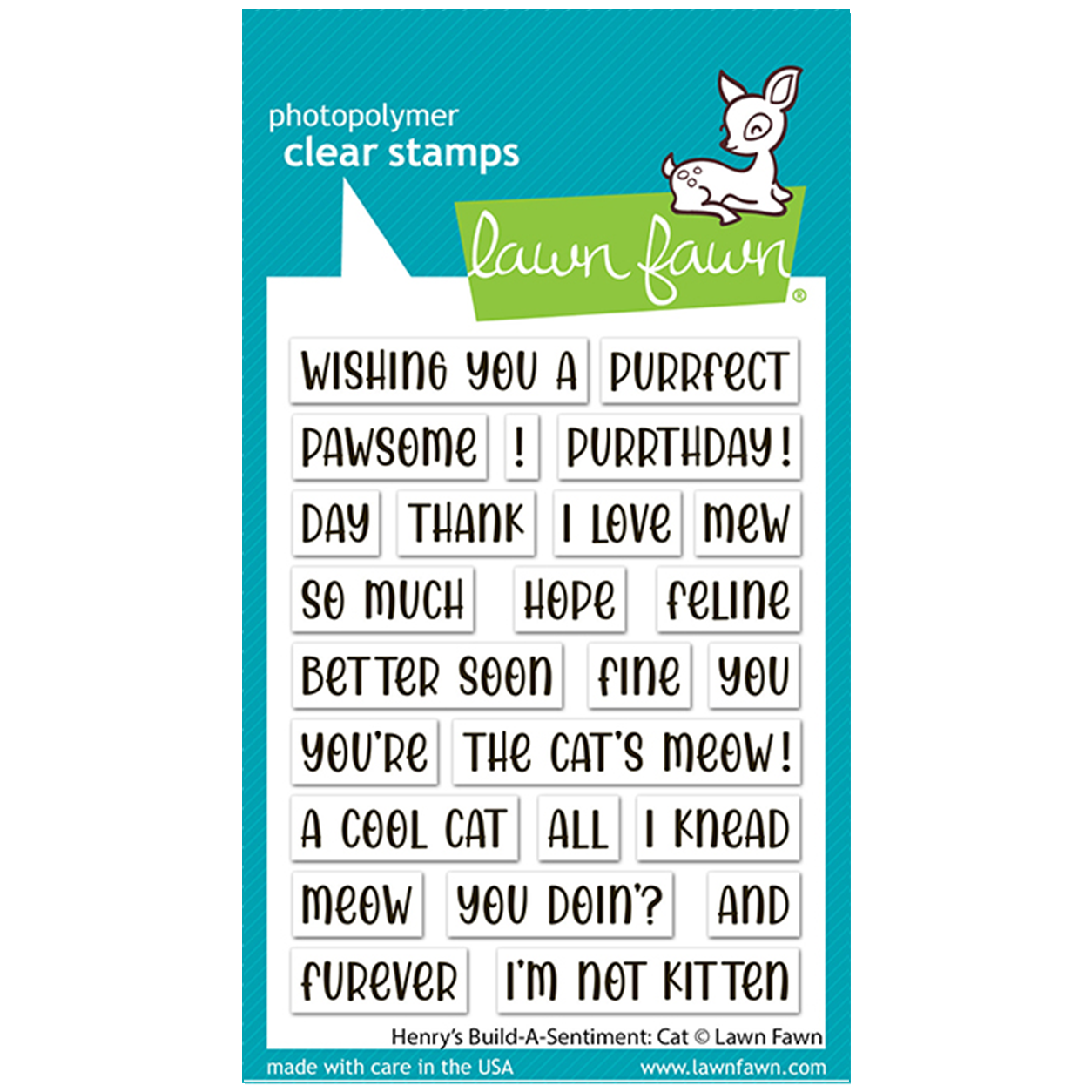 Lawn Fawn Clear Stamps henry's build-a-sentiment: cat