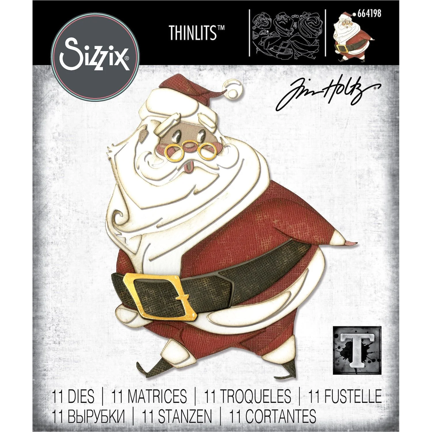 Tim Holtz Sizzix Jolly St. Nick Colorize Thinlits Dies