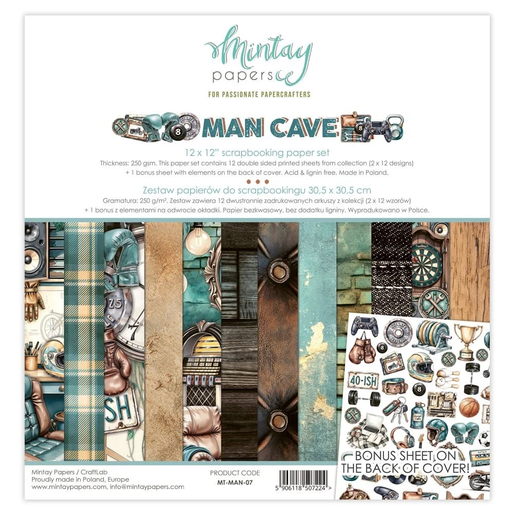*Pre-Order* Mintay Man Cave 12" x 12" Paper Set
