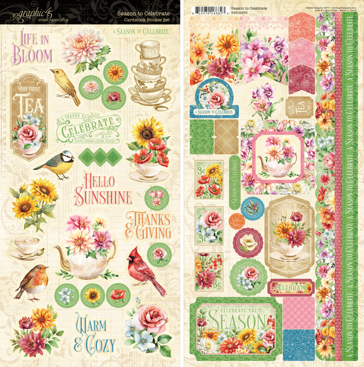 Graphic 45 Season To Celebrate Sticker Sheet