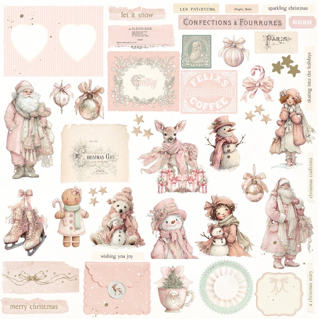 Prima Christmas Blush by Frank Garcia® Ephemera Frosty Memories