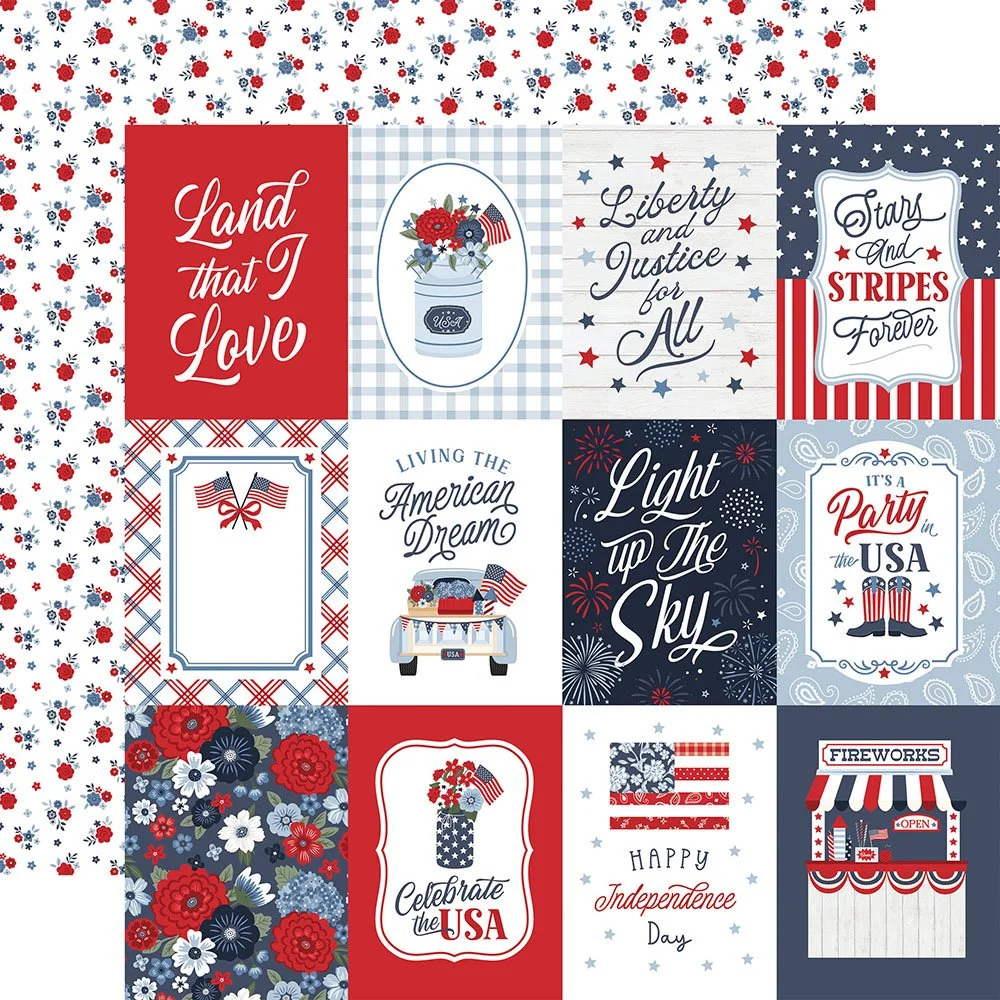 Echo Park All American 12" x 12" Paper 3" x 4" Journaling Cards