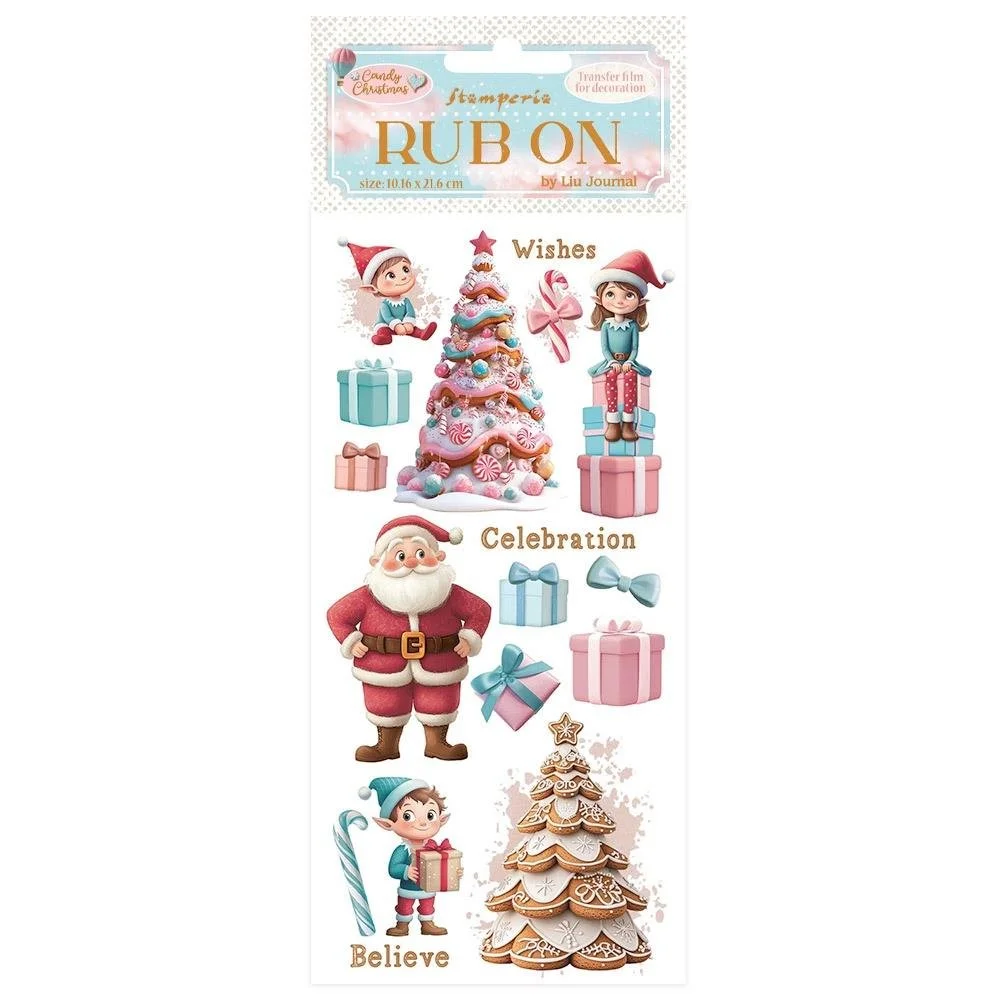 Stamperia Candy Christmas Rub Ons Santa Claus
