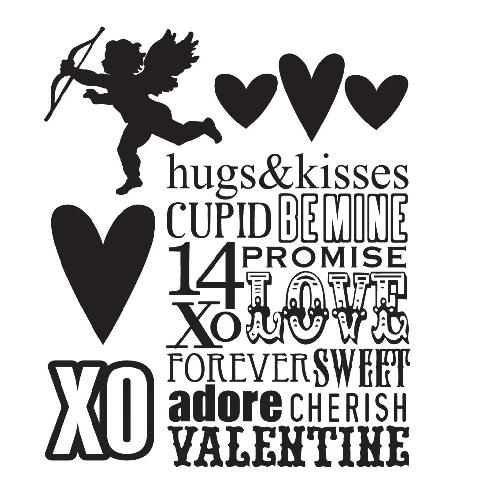 Tim Holtz Cling Rubber Stamps Valentine Silhouettes