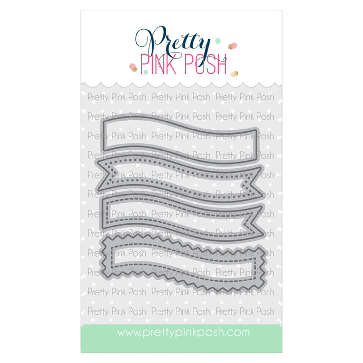 Pretty Pink Posh Banner Greetings 3 Die Set