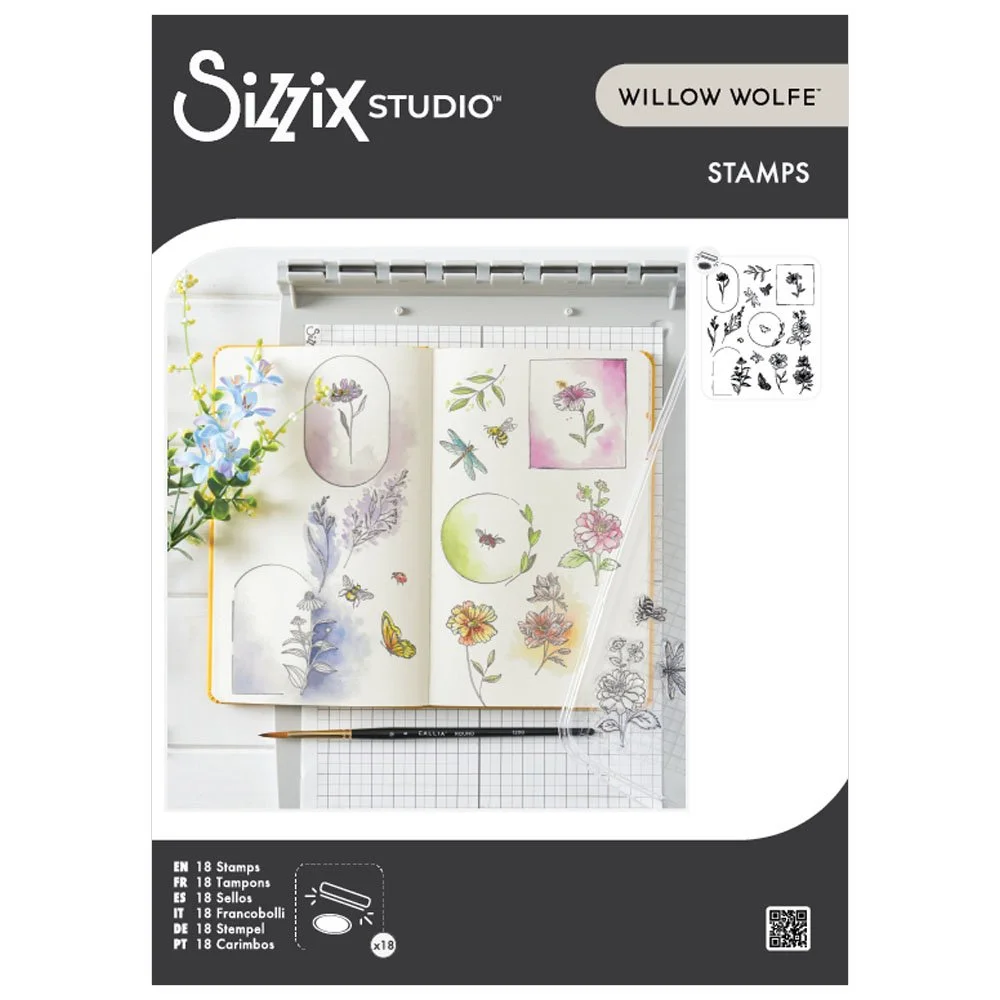 Willow Wolf Sizzix Studio Stamps Floral Frames And Mini Flowers