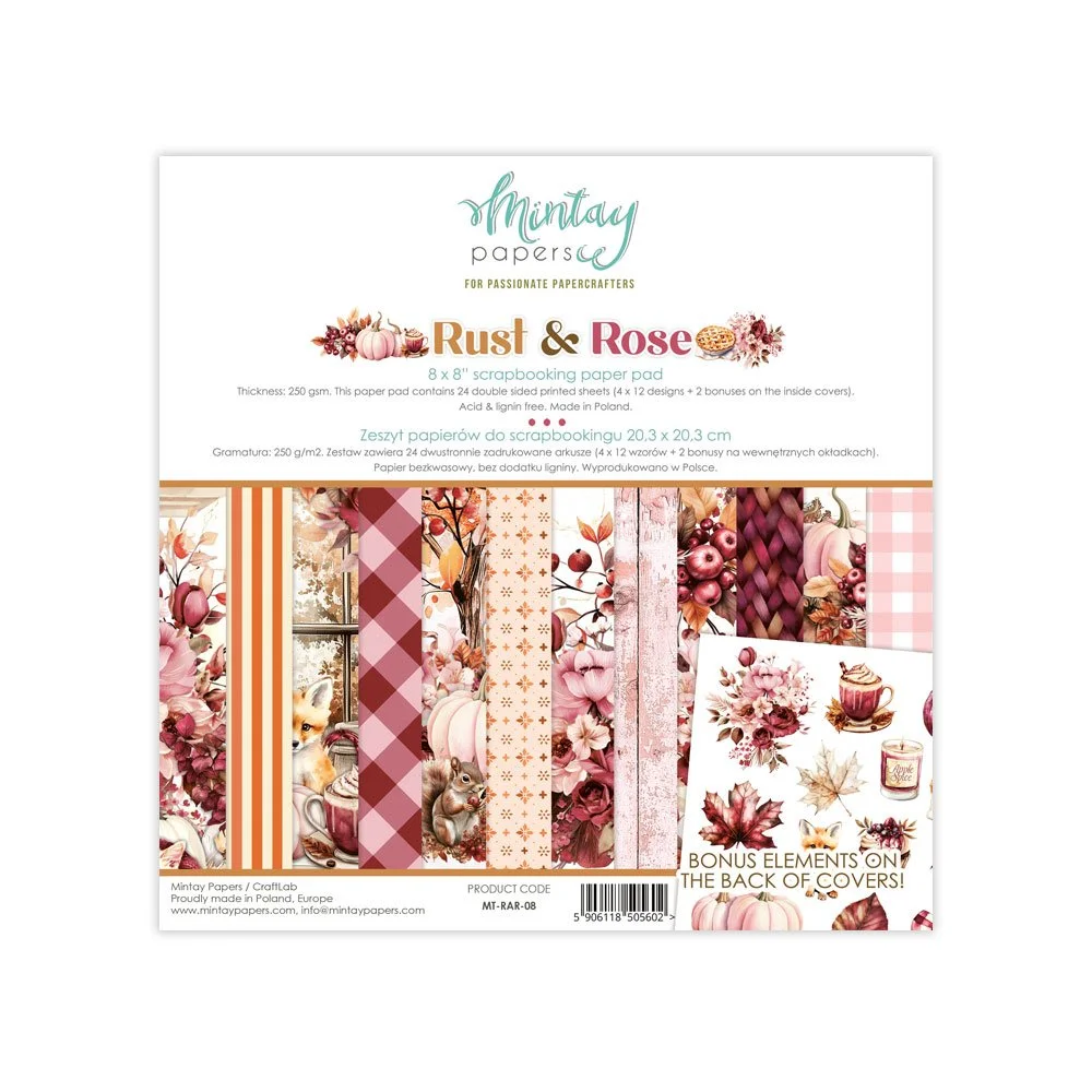 Mintay Rust & Rose 8" x 8" Paper Pad