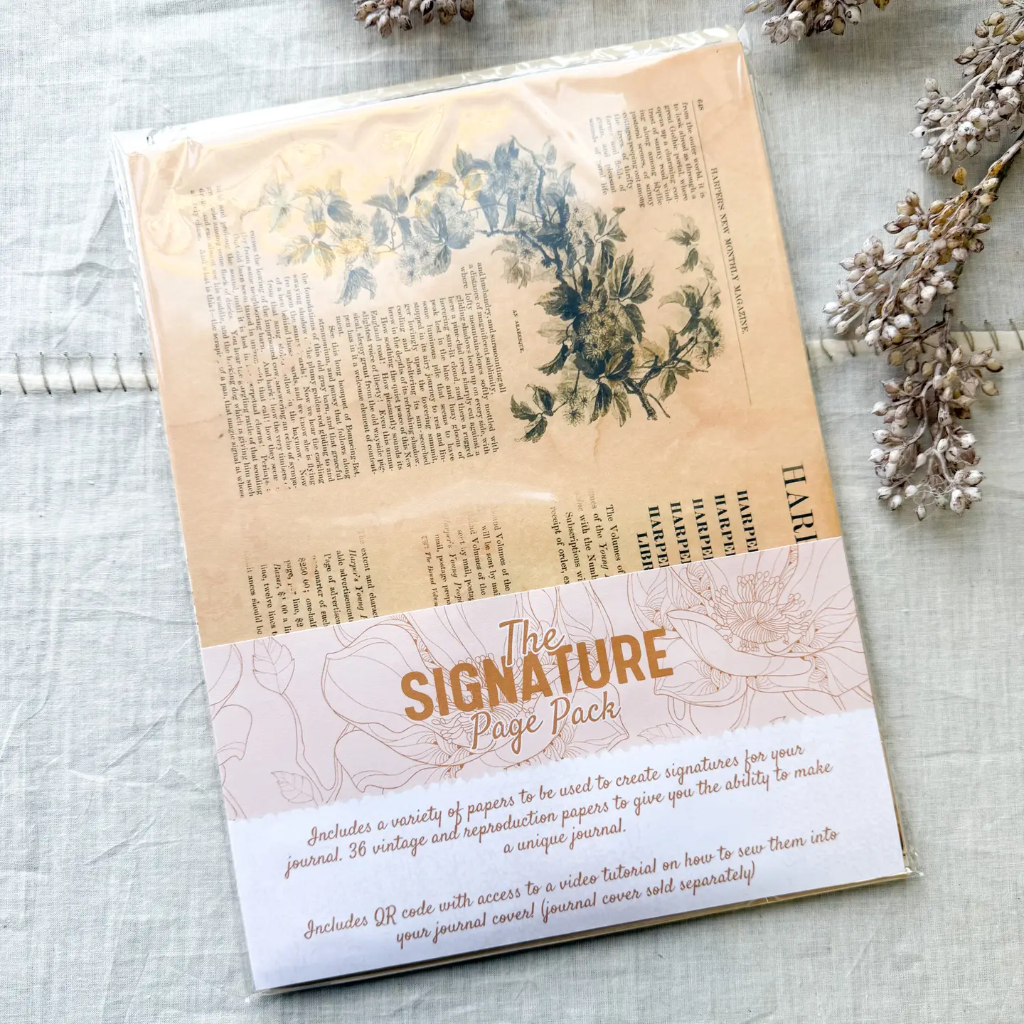 Junk Journal Page Pack- Signature Pages, Journal Making Kit