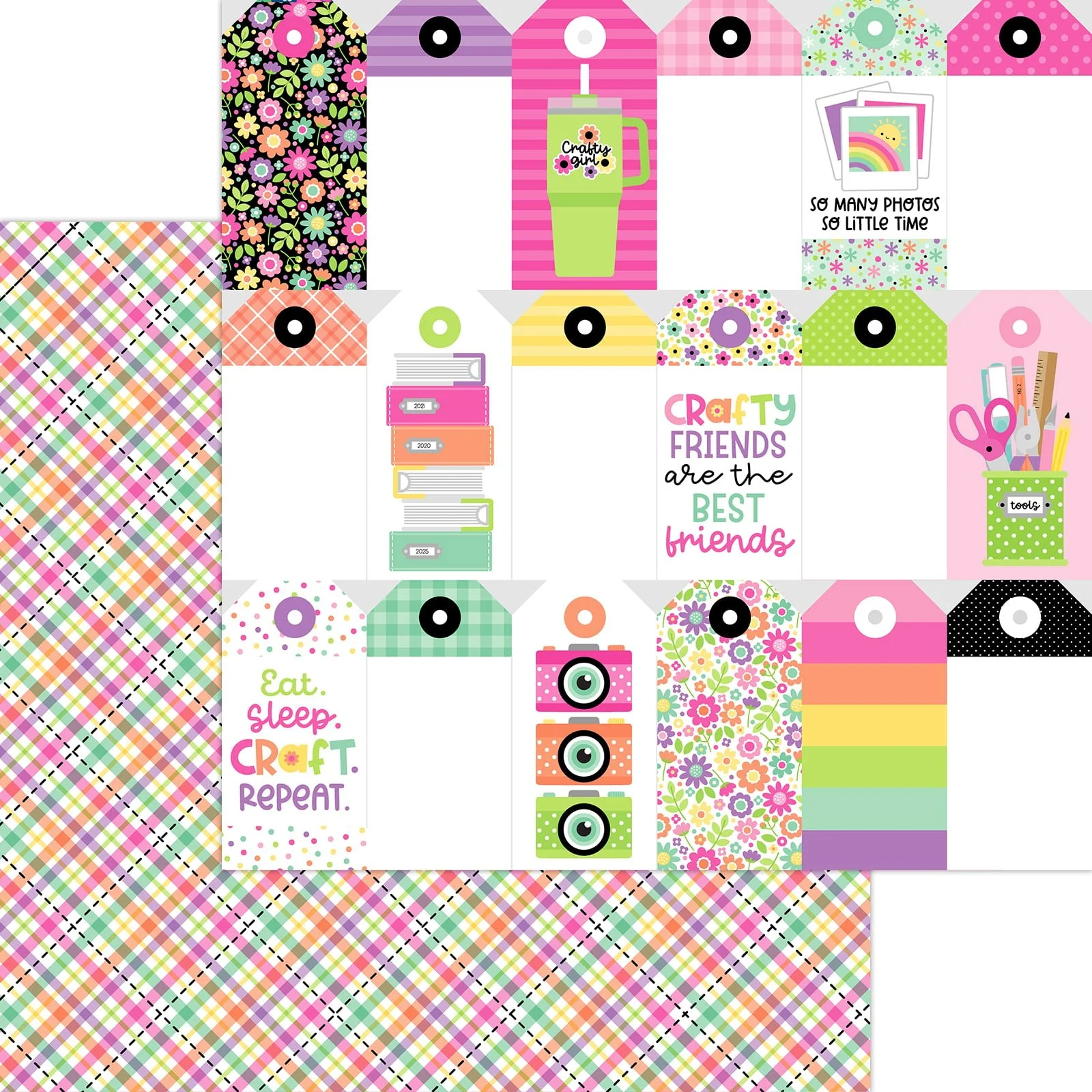 *Pre-Order* Doodlebug Color Me Crafty 12" x 12" Paper Perfectly Plaid