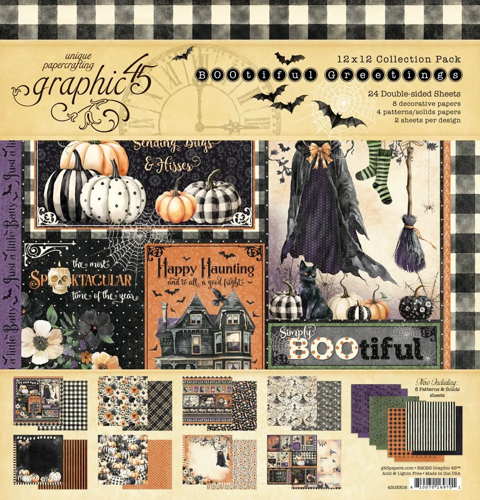 Graphic 45 Bootiful Greetings 12" x 12" Collection Pack